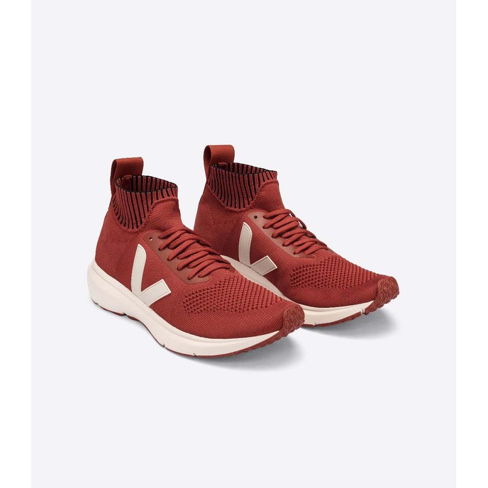 Pantofi Barbati Veja V-KNIT RICK OWENS MID Rosii | RO 289PJJ